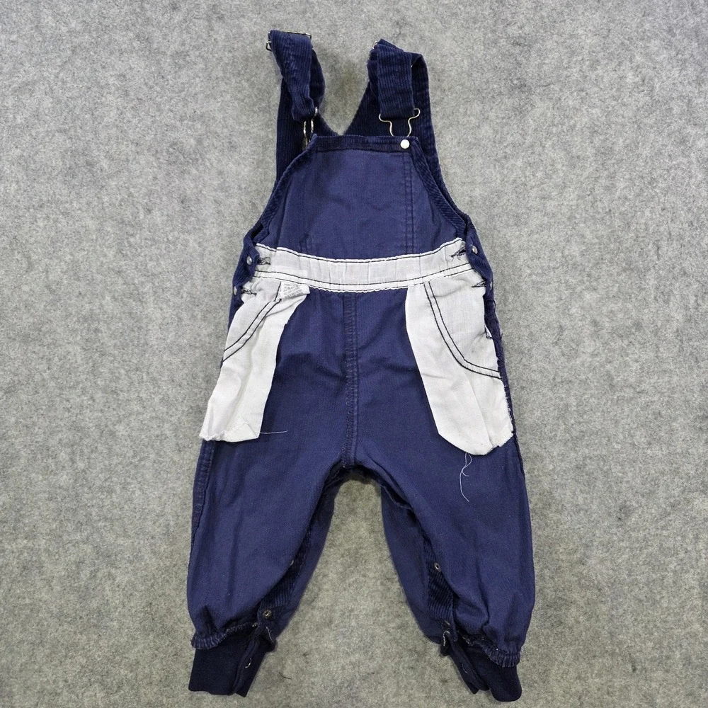 Vintage OshKosh B'gosh Overalls Toddler 2T Blue Corduroy Bib Snap Leg Made USA
